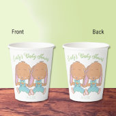 Twin Bunnies Spring Baby shower White Paper cup Papieren Bekers