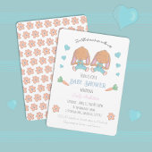 Twin Bunnies Spring Easter Baby shower Uitnodiging