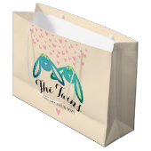 Twin Bunny Lovely Baby shower Light Yellow Party Groot Cadeauzakje (Voorkant Gekanteld)