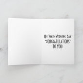 TWIN, BURSTAND MET JOY OP JE WEDDAG KAART (Binnen)