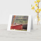 TWIN CANOES VOOR TWEELINGVERJAARDAG KAART (Gele Bloem)