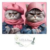 Twin Cat Trouble Makers pair Paper Tissuepapier