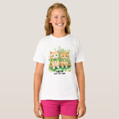 Twin Cats aangepaste tekst T-shirt (Voorkant volledig)