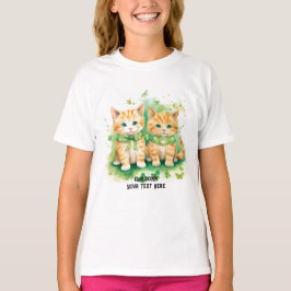 Twin Cats aangepaste tekst T-shirt