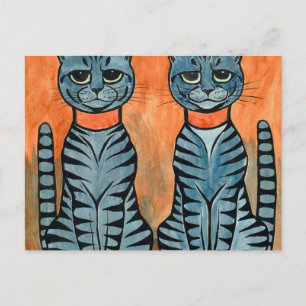 Twin Cats By Louis Wain Briefkaart