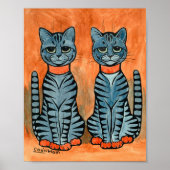 Twin Cats By Louis Wain Poster (Voorkant)