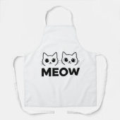 Twin Cats Meow - Cute Minimalist Cat Face Line Art Schort (Voorkant)