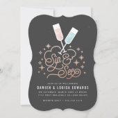 Twin Cheers to the Little One Sip & See Uitnodigin Kaart (Voorkant)