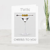 TWIN-CHEERS VOOR U OP UW VERJAARDAG MARTINI STIJL KAART (Voorkant)