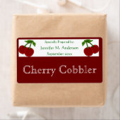 Twin Cherries ingelijst in rood zelfgemaakt eten Etiket (Insitu)