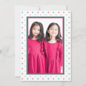 Twin Cherries op Top Cherry Pink Bow Verjaardag Kaart (Achterkant)