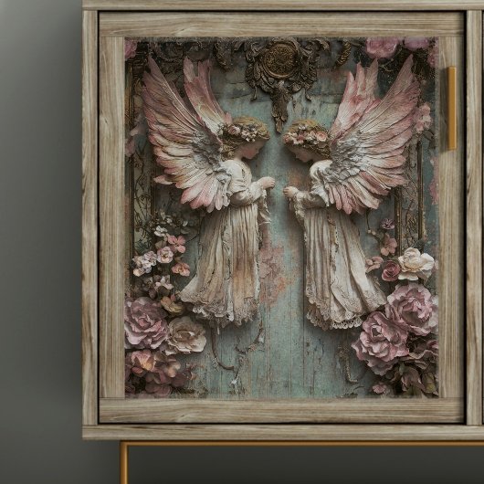 Twin Cherub Angels Decoupage Tissuepapier