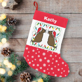 Twin Chocolate Labrador Santas Kleine Kerstsok