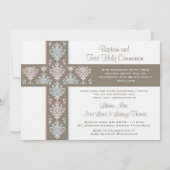 Twin Christening en First Community Invitation Kaart (Voorkant)