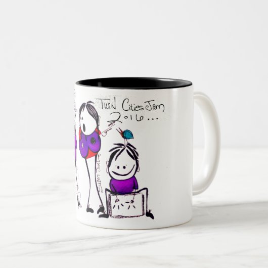 TWiN CiTiES JAM - 2016 - Tweekleurige Koffiemok (Voorkant rechts)