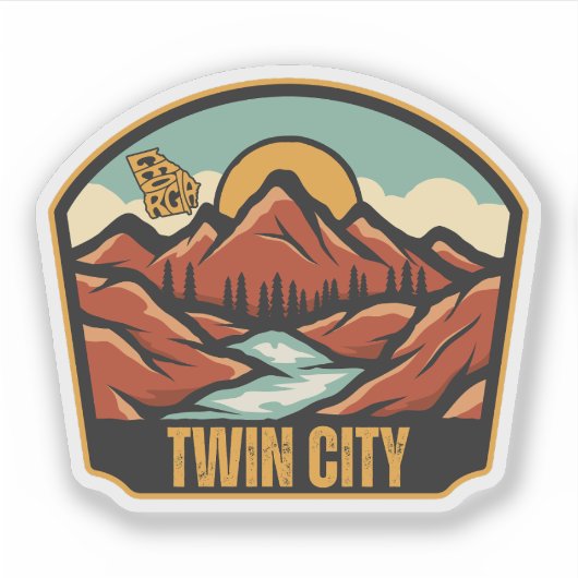 Twin City, Georgia Sticker (Voorkant)