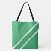 Twin Diagonal White Racing Stripes op Zee Groen Tote Bag (Achterkant)