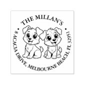 Twin dogs lover thema  zelfinktende stempel (Design)
