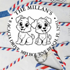 Twin dogs lover thema zelfinktende stempel