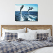 Twin Dolphins Canvas Afdruk (Insitu (Slaapkamer))