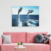Twin Dolphins Canvas Afdruk (Insitu (Woonkamer))