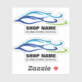 Twin Dolphins Scuba School Sticker
