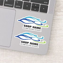 Twin Dolphins Scuba School Sticker