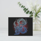 Twin-draak (B) Briefkaart (Staand voorkant)