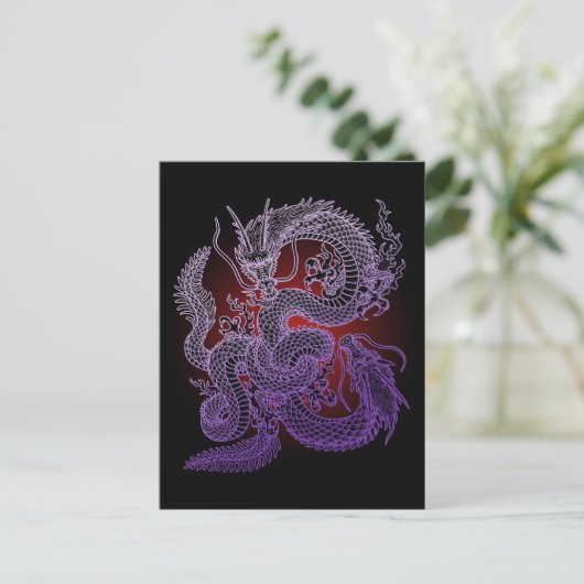 Twin-dragon(P) Briefkaart (Staand voorkant)