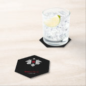 Twin Dragon Royal Emblem met initiaal Kartonnen Onderzetters (Insitu)