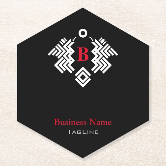 Twin Dragon Royal Emblem met initiaal Kartonnen Onderzetters (Voorkant)