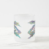 Twin Dragons Chasing The Sun - Surreal Painting Matglas Koffiemok (Center)