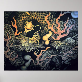 Twin Dragons Temple Japans Oost Poster