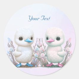 Twin Ducks Bloemen Sticker