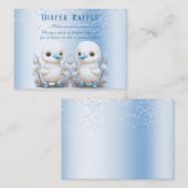 Twin Ducks Blue Floral Baby shower Informatiekaartje (Voorkant / Achterkant)