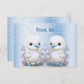 Twin Ducks Blue Floral Dank u kaart (Voorkant / Achterkant)