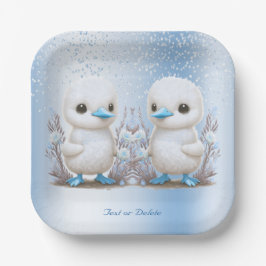 Twin Ducks Blue Floral Paper Bord
