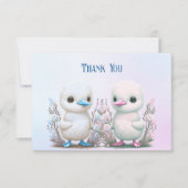 Twin Ducks Floral Dank u kaart (Voorkant)