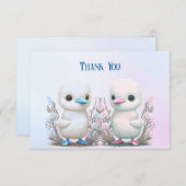 Twin Ducks Floral Dank u kaart (Voorkant / Achterkant)