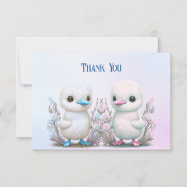 Twin Ducks Floral Dank u kaart