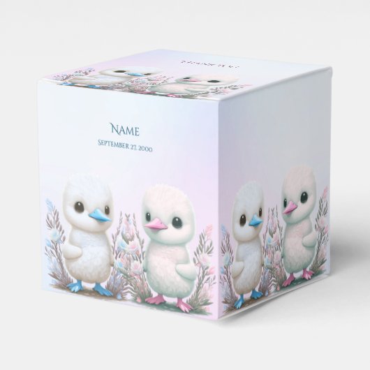 Twin Ducks Floral Favor Box Bedankdoosjes (Voorkant Zijde)