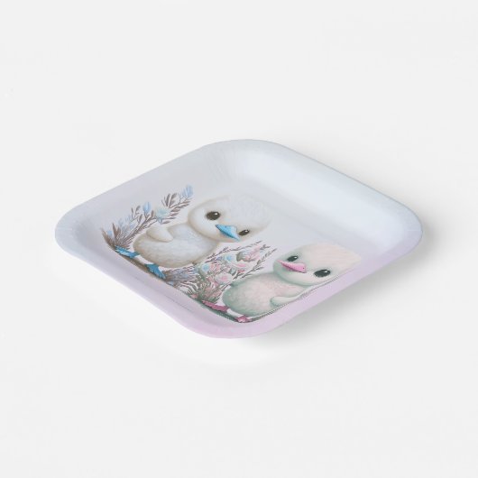 Twin Ducks Floral Paper Bord (Gebogen)