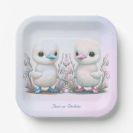 Twin Ducks Floral Paper Bord