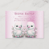 Twin Ducks Roze Bloemen Baby shower Informatiekaartje (Voorkant)