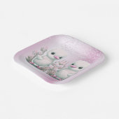 Twin Ducks Roze Bloemen Papier Bord (Gebogen)