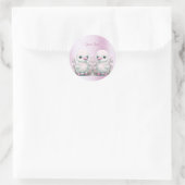 Twin Ducks Roze Bloemen Sticker (Tas)