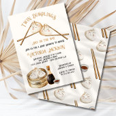 Twin Dumplings Dim Sum Genderneutraal Baby shower Kaart