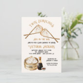 Twin Dumplings Dim Sum Genderneutraal Baby shower Kaart (Staand voorkant)