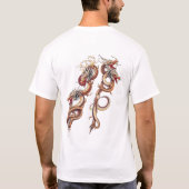 Twin Eastern Dragons Roaring T-shirt (Achterkant)