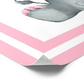 Twin Elephant Baby Girl Shower Welkom Poster (Hoek)